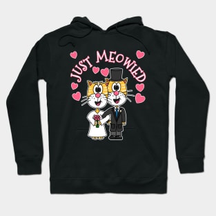 Just Meowied Cat Wedding Newly Weds Funny Hoodie